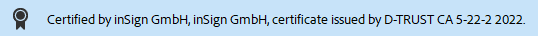 Electronic seal in a PDF