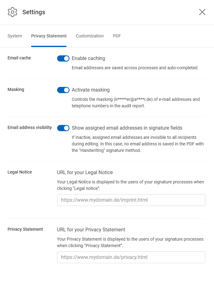Settings-privacy statement