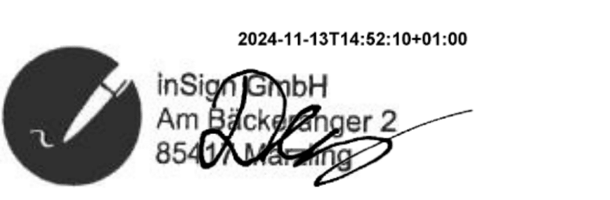 Digital company stamp with signature