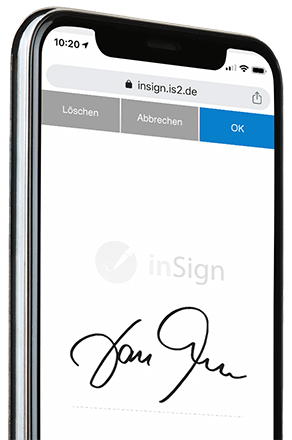 Elektronische Signatur inSign auf Smartphone
