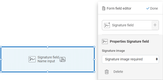 Signature field input
